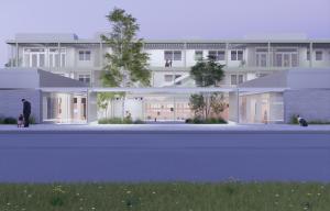 vizualizace - z ulice večer